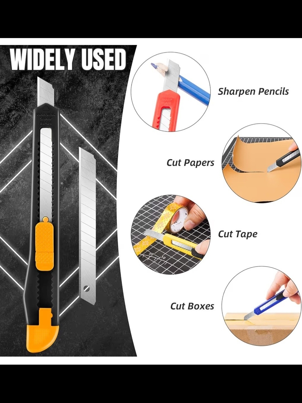 Retractable Utility Knife Cutter - Choice Of Color